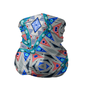 Бандана-труба 3D с принтом Серо-синий абстрактный узор  , 100% полиэстер, ткань с особыми свойствами — Activecool | плотность 150‒180 г/м2; хорошо тянется, но сохраняет форму | абстрактный | асимметричный | креативный | молодежный | серый | синий | современный