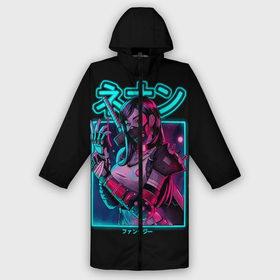 Дождевик унисекс 3D с принтом Neon girl в городе Новоалтайск,  |  | anime | girl | hieroglyphs | katana | neon | samurai | аниме | девушка | иероглифы | катана | неон | самурай