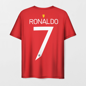Мужская футболка 3D с принтом Ronaldo Manchester United , 100% полиэфир | прямой крой, круглый вырез горловины, длина до линии бедер | Тематика изображения на принте: cristiano ronaldo | fc | fcmu | football | football club | manchester united | red devils | sport | красные дьяволы | криштиано | криштиану роналду | манчестер юнайтед | роналдо | рональду | спорт | фк | фкмю | форма | футбол | футболист