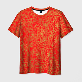 Мужская футболка 3D с принтом ЗОЛОТЫЕ ХРИЗАНТЕМЫ | ПАТТЕРН в Курске, 100% полиэфир | прямой крой, круглый вырез горловины, длина до линии бедер | japan | pattern | золото | орнамент | паттерн | растение | традиционный | хризантема | цветок | цветы | япония | японский орнамент | японский паттерн