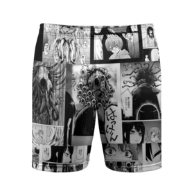 Мужские шорты спортивные с принтом Девочка, которая видит это в Петрозаводске,  |  | anime | manga | mieruko chan | miko yotsuya | девочка которая видит это | комиксы | манга | мерико чан | мико ёцуя | ужас | хоррор