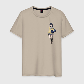 Мужская футболка хлопок с принтом Мико Ёцуя в Петрозаводске, 100% хлопок | прямой крой, круглый вырез горловины, длина до линии бедер, слегка спущенное плечо. | anime | manga | mieruko chan | miko yotsuya | девочка которая видит это | комиксы | манга | мерико чан | мико ёцуя | ужас | хоррор
