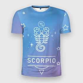 Мужская футболка 3D спортивная с принтом Знак Скорпион в Кировске, 100% полиэстер с улучшенными характеристиками | приталенный силуэт, круглая горловина, широкие плечи, сужается к линии бедра | zodiac | гороскоп | знак | скорпион | созвездие