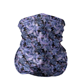 Бандана-труба 3D с принтом Сине-фиолетовый цветочный узор в Екатеринбурге, 100% полиэстер, ткань с особыми свойствами — Activecool | плотность 150‒180 г/м2; хорошо тянется, но сохраняет форму | однотонный | ретро | синие цветы | темный узор | цветочный узор | цветы