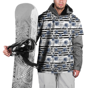 Накидка на куртку 3D с принтом Акварельный полосатый узор  в Новосибирске, 100% полиэстер |  | Тематика изображения на принте: акварель | акварельные цветы | детский | женский | малышам | модный | цветочный узор | цветы | черный и белый