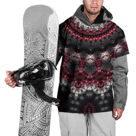 Накидка на куртку 3D с принтом Красно-черный мозаичный узор  в Новосибирске, 100% полиэстер |  | Тематика изображения на принте: абстрактный | восточный орнамент | калейдоскоп | красный и черный | креативный | модный | мозаика | орнамент | популярный | современный