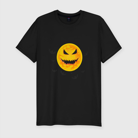 Мужская футболка хлопок Slim с принтом Halloween  в Екатеринбурге, 92% хлопок, 8% лайкра | приталенный силуэт, круглый вырез ворота, длина до линии бедра, короткий рукав | drawing | halloweencostume | pumpkin | праздник | хэллоуин