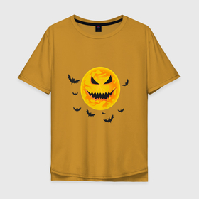 Мужская футболка хлопок Oversize с принтом Halloween  в Екатеринбурге, 100% хлопок | свободный крой, круглый ворот, “спинка” длиннее передней части | drawing | halloweencostume | pumpkin | праздник | хэллоуин