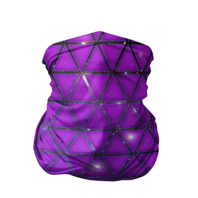 Бандана-труба 3D с принтом Фиолетовые треугольники в Петрозаводске, 100% полиэстер, ткань с особыми свойствами — Activecool | плотность 150‒180 г/м2; хорошо тянется, но сохраняет форму | purple | абстракция | звезды | космос | треугольник