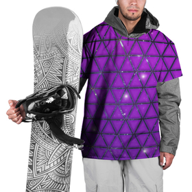 Накидка на куртку 3D с принтом Фиолетовые треугольники , 100% полиэстер |  | Тематика изображения на принте: purple | абстракция | звезды | космос | треугольник