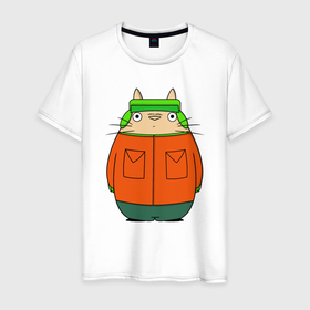 Мужская футболка хлопок с принтом Totoro Kyle в Курске, 100% хлопок | прямой крой, круглый вырез горловины, длина до линии бедер, слегка спущенное плечо. | ghibli | japan | nature | neigbor | neighbour | totoro | анимация | аниме | гибли | друг | животные | лес | милый | мир | миядзаки | мой сосед тоторо | мульт | мультфильм | природа | сосед | тоторо | хаяо | хранитель | япония