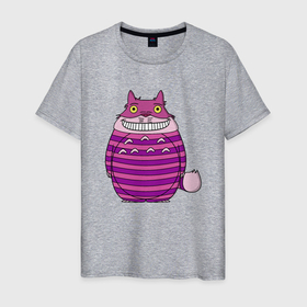 Мужская футболка хлопок с принтом Totoro Cat в Белгороде, 100% хлопок | прямой крой, круглый вырез горловины, длина до линии бедер, слегка спущенное плечо. | cat | ghibli | japan | nature | neigbor | neighbour | totoro | анимация | аниме | гибли | друг | животные | кот | кошка | лес | милый | мир | миядзаки | мой сосед тоторо | мульт | мультфильм | природа | сосед | тоторо | хаяо