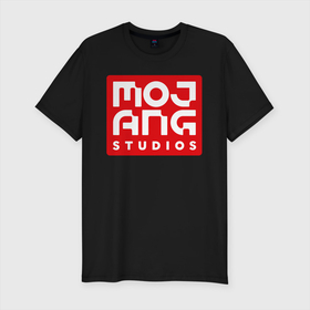 Мужская футболка хлопок Slim с принтом Mojang Studios , 92% хлопок, 8% лайкра | приталенный силуэт, круглый вырез ворота, длина до линии бедра, короткий рукав | Тематика изображения на принте: gamers | games | microsoft | minecraft | mojang | xbox | иллюстрация | логотип