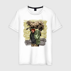 Мужская футболка хлопок с принтом Большой пир в Санкт-Петербурге, 100% хлопок | прямой крой, круглый вырез горловины, длина до линии бедер, слегка спущенное плечо. | Тематика изображения на принте: баран | барашик | иллюстрация | овечка | празднование