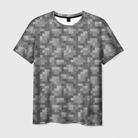 Мужская футболка 3D с принтом Булыжник , 100% полиэфир | прямой крой, круглый вырез горловины, длина до линии бедер | Тематика изображения на принте: cobblestone | maincraft | minecraft | булыга | булыжник | камень | майн | майнкрафт | текстура