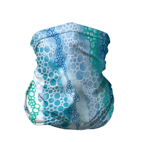 Бандана-труба 3D с принтом Водопад красочной пены в Тюмени, 100% полиэстер, ткань с особыми свойствами — Activecool | плотность 150‒180 г/м2; хорошо тянется, но сохраняет форму | абстракция | акварель | вода | водопад | водопад красочной пены | круги | кругляшки | пена | пузыри | пузырь | узор