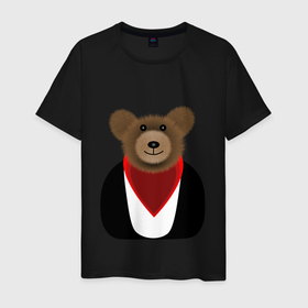 Мужская футболка хлопок с принтом МИШКА С ИГОЛЬЧАТОЙ ШЕРСТЬЮ в Белгороде, 100% хлопок | прямой крой, круглый вырез горловины, длина до линии бедер, слегка спущенное плечо. | bear | teddy | toy | медвед | мягкая | плюшевый