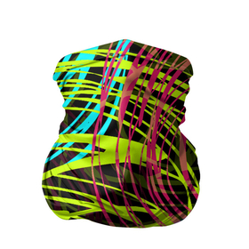Бандана-труба 3D с принтом Разноцветные спирали  в Тюмени, 100% полиэстер, ткань с особыми свойствами — Activecool | плотность 150‒180 г/м2; хорошо тянется, но сохраняет форму | абстрактный | желтый | круги | модный | молодежный | разводы | разноцветная абстракция | розовый | современный | спирали | черный