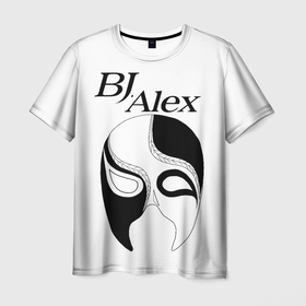 Мужская футболка 3D с принтом Маска BJ Alex , 100% полиэфир | прямой крой, круглый вырез горловины, длина до линии бедер | alex | bj | bj alex | алекс | ан джи вон | аниме | дживон | маска | сенен ай | стример