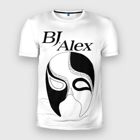 Мужская футболка 3D спортивная с принтом Маска BJ Alex в Петрозаводске, 100% полиэстер с улучшенными характеристиками | приталенный силуэт, круглая горловина, широкие плечи, сужается к линии бедра | Тематика изображения на принте: alex | bj | bj alex | алекс | ан джи вон | аниме | дживон | маска | сенен ай | стример