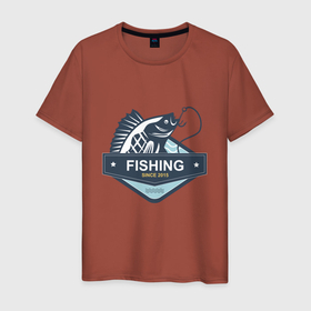 Мужская футболка хлопок с принтом Рыболову в Екатеринбурге, 100% хлопок | прямой крой, круглый вырез горловины, длина до линии бедер, слегка спущенное плечо. | fish | fishing | мужику | мужчине | на рыбалке | на рыбалку | рыба | рыбак | рыбакам | рыбаку | рыбалка | удочка