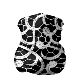 Бандана-труба 3D с принтом Черно-белое кружево в Белгороде, 100% полиэстер, ткань с особыми свойствами — Activecool | плотность 150‒180 г/м2; хорошо тянется, но сохраняет форму | ажурный | кружевной | кружево | крупное кружево | монохром | рисунок | тренды | чб | черно белый