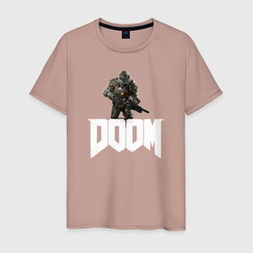 Мужская футболка хлопок с принтом Doom 2016 в Курске, 100% хлопок | прямой крой, круглый вырез горловины, длина до линии бедер, слегка спущенное плечо. | doom | doom guy | doom slayer | doomguy | doomslayer | дум | дум гай | думгай | думслеер | думслэер | палач рока