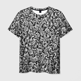 Мужская футболка 3D с принтом Genshin impact elements в Екатеринбурге, 100% полиэфир | прямой крой, круглый вырез горловины, длина до линии бедер | anime | rpg | аниме | геншин импакт | паттерн | символы | узор | элементы