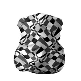 Бандана-труба 3D с принтом Черно-белый абстрактный узор в Петрозаводске, 100% полиэстер, ткань с особыми свойствами — Activecool | плотность 150‒180 г/м2; хорошо тянется, но сохраняет форму | Тематика изображения на принте: абстрактный | геометрический | модный | молодежный | монохромный | простой | черный и белый