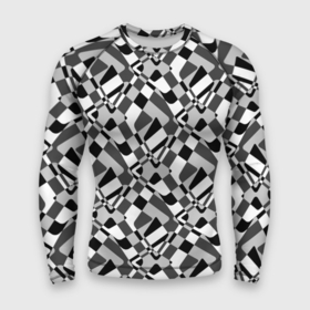 Мужской рашгард 3D с принтом Черно белый абстрактный узор в Санкт-Петербурге,  |  | Тематика изображения на принте: абстрактный | геометрический | модный | молодежный | монохромный | простой | черный и белый