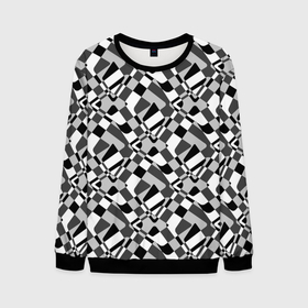 Мужской свитшот 3D с принтом Черно-белый абстрактный узор в Белгороде, 100% полиэстер с мягким внутренним слоем | круглый вырез горловины, мягкая резинка на манжетах и поясе, свободная посадка по фигуре | абстрактный | геометрический | модный | молодежный | монохромный | простой | черный и белый