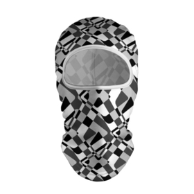 Балаклава 3D с принтом Черно-белый абстрактный узор в Екатеринбурге, 100% полиэстер, ткань с особыми свойствами — Activecool | плотность 150–180 г/м2; хорошо тянется, но при этом сохраняет форму. Закрывает шею, вокруг отверстия для глаз кайма. Единый размер | Тематика изображения на принте: абстрактный | геометрический | модный | молодежный | монохромный | простой | черный и белый