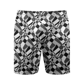 Мужские шорты спортивные с принтом Черно-белый абстрактный узор в Белгороде,  |  | Тематика изображения на принте: абстрактный | геометрический | модный | молодежный | монохромный | простой | черный и белый