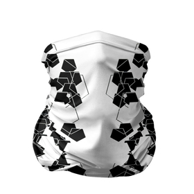 Бандана-труба 3D с принтом пятиугольники абстракция в Екатеринбурге, 100% полиэстер, ткань с особыми свойствами — Activecool | плотность 150‒180 г/м2; хорошо тянется, но сохраняет форму | абстракция | геометрия | пятиугольники | симметрия | чёрно белое