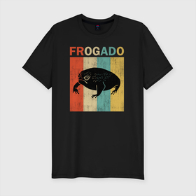Мужская футболка хлопок Slim с принтом Дождевая жаба Frog + Avocado , 92% хлопок, 8% лайкра | приталенный силуэт, круглый вырез ворота, длина до линии бедра, короткий рукав | Тематика изображения на принте: avocado | breviceps fuscus | english | frog | авокадо | амфибия | африка | африканская дождевая лягушка | винтаж | винтажный дизайн | дождевая жаба | жаба | иллюстрация | иностранный | лягушка | надпись | по английски