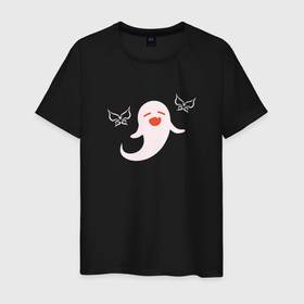 Мужская футболка хлопок с принтом Hu Tao - Spirit в Санкт-Петербурге, 100% хлопок | прямой крой, круглый вырез горловины, длина до линии бедер, слегка спущенное плечо. | genshin impact | paimon | геншин импакт | паимон | паймон | приведение | призрак | ху тао