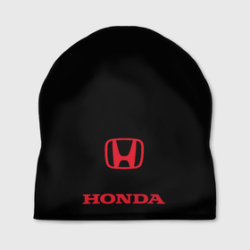 Шапка 3D с принтом HONDA - логотип красный в Новосибирске, 100% полиэстер | универсальный размер, печать по всей поверхности изделия | honda accord | honda civic | honda cr v | honda moto | красный логотип | логотип красный | хонда | хонда аккорд | хонда красный логотип | хонда логотип | хонда мото | хонда цивик | хонжа сивик