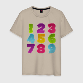 Мужская футболка хлопок с принтом цифры в Курске, 100% хлопок | прямой крой, круглый вырез горловины, длина до линии бедер, слегка спущенное плечо. | биржа | дети | математика | таблица | ученик | учитель | цена | цифры | число | школа