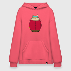 Худи SuperOversize хлопок с принтом Totoro Cartman в Санкт-Петербурге, 70% хлопок, 30% полиэстер, мягкий начес внутри | карман-кенгуру, эластичная резинка на манжетах и по нижней кромке, двухслойный капюшон
 | ghibli | japan | nature | neigbor | neighbour | totoro | анимация | аниме | гибли | друг | животные | лес | милый | мир | миядзаки | мой сосед тоторо | мульт | мультфильм | природа | сосед | тоторо | хаяо | хранитель | япония
