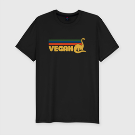 Мужская футболка хлопок Slim с принтом Dino Vegan в Белгороде, 92% хлопок, 8% лайкра | приталенный силуэт, круглый вырез ворота, длина до линии бедра, короткий рукав | green | greenpaece | vegan | yoga | веган | вегетарианец | гринпис | дерево | динозавр | еда | животные | жизнь | здоровье | зеленый | йога | мир | овощи | пища | планета | природа | фрукты