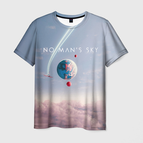 Мужская футболка 3D с принтом No mans sky в Новосибирске, 100% полиэфир | прямой крой, круглый вырез горловины, длина до линии бедер | game | games | no mans sky | no men sky | space | выжывалка | игра | игры | космические корабли | космический корабль | космос | ноу менс скай | планеты | путешествие | путешествия