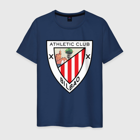 Мужская футболка хлопок с принтом ATHLETIC CLUB BILBAO , 100% хлопок | прямой крой, круглый вырез горловины, длина до линии бедер, слегка спущенное плечо. | athletic club bilbao | герб | испания | лалига | фк | футбольный клуб | эмблема