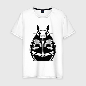Мужская футболка хлопок с принтом Totoro Skeletor в Екатеринбурге, 100% хлопок | прямой крой, круглый вырез горловины, длина до линии бедер, слегка спущенное плечо. | ghibli | japan | nature | neigbor | neighbour | totoro | анимация | аниме | гибли | друг | животные | лес | милый | мир | миядзаки | мой сосед тоторо | мульт | мультфильм | природа | скелет | сосед | тоторо | хаяо | хранитель