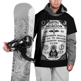Накидка на куртку 3D с принтом Bring Me the Horizon Уиджи , 100% полиэстер |  | Тематика изображения на принте: bmth | bring me the horizon | horizon | группы | доска уиджи | музыка | рок