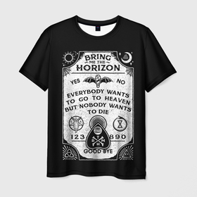 Мужская футболка 3D с принтом Bring Me the Horizon Уиджи , 100% полиэфир | прямой крой, круглый вырез горловины, длина до линии бедер | Тематика изображения на принте: bmth | bring me the horizon | horizon | группы | доска уиджи | музыка | рок