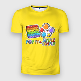 Мужская футболка 3D спортивная с принтом POP IT and SIMPLE DIMPL , 100% полиэстер с улучшенными характеристиками | приталенный силуэт, круглая горловина, широкие плечи, сужается к линии бедра | pop it | popit | simple dimpl | антистресс | игрушка | поп ит | попит | пузырчатая плёнка | пупырка | симпл димпл | симплдимпл