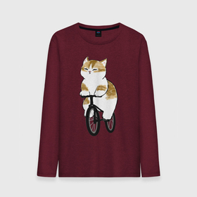 Мужской лонгслив хлопок с принтом Котик на велосипеде в Кировске, 100% хлопок |  | арт | велосипед | ветер | кот | котёнок | кошка | милая кошка | милый кот | милый котёнок | отдых | отдыхает | пончик | рисунок