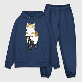 Мужской костюм хлопок OVERSIZE с принтом Котик на велосипеде в Санкт-Петербурге,  |  | арт | велосипед | ветер | кот | котёнок | кошка | милая кошка | милый кот | милый котёнок | отдых | отдыхает | пончик | рисунок
