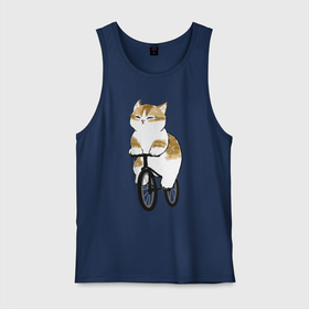 Мужская майка хлопок с принтом Котик на велосипеде в Курске, 100% хлопок |  | Тематика изображения на принте: арт | велосипед | ветер | кот | котёнок | кошка | милая кошка | милый кот | милый котёнок | отдых | отдыхает | пончик | рисунок