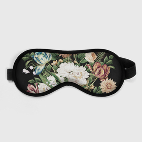 Маска для сна 3D с принтом Винтажные цветы в Курске, внешний слой — 100% полиэфир, внутренний слой — 100% хлопок, между ними — поролон |  | букет | винтажный стиль | для девушек | цветы